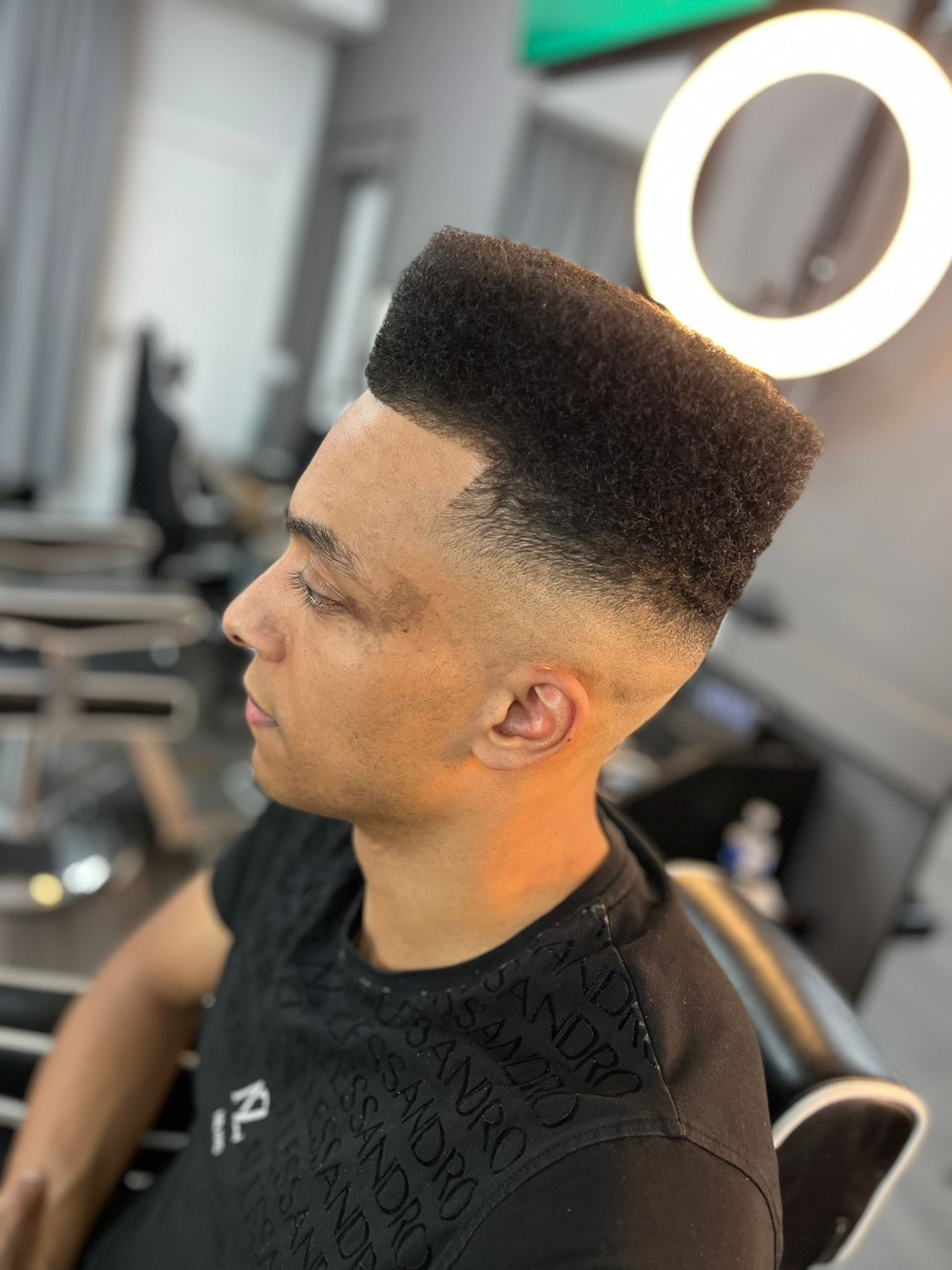 High top fade Afro style