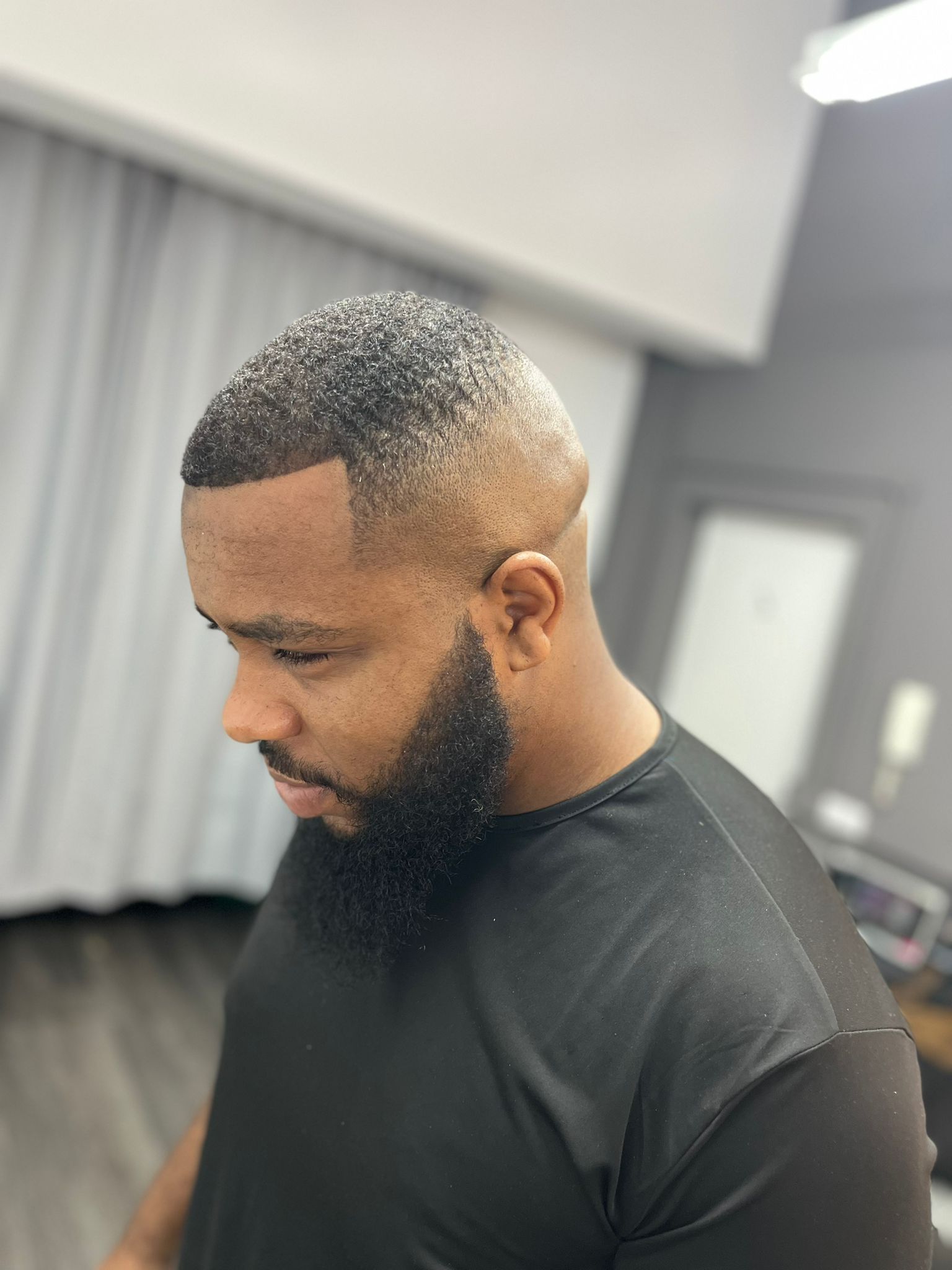 Precision Afro cut with perfect lines